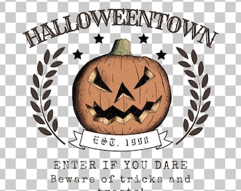 HALLOWEENTOWN Grafika cyfrowa do pobrania Obraz, przezroczyste tło, format pliku SVG i PNG, projekt koszulki na Halloween