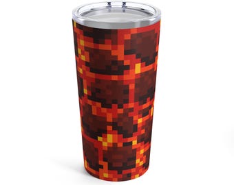 Pixel Lava Block Tumbler Mug Cup 20oz