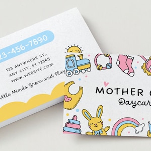 Daycare & Nursery design business card template digital download