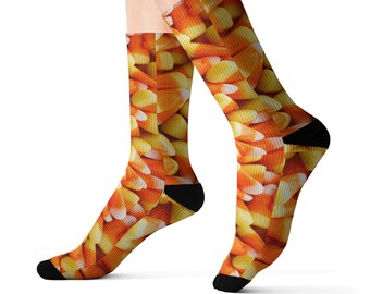 Candy Corn Halloween Sublimation Crazy Funny Silly Socks