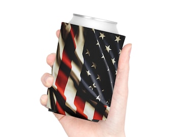 Wavin' American Flag Can Cooler Hugger Sleeve Coolie