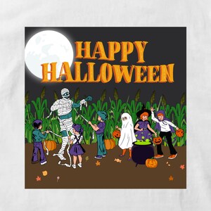 Happy Halloween Graphic Digital Download Image, Transparent Background SVG & PNG File Format, Funny Retro Mummy Design Party