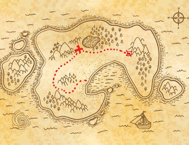 Printable Pirate Map Halloween Costume Prop Digital Download - Etsy