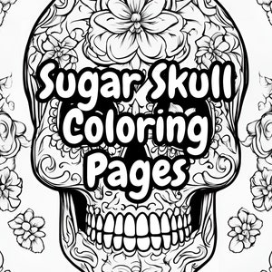 10 pages d'un livre de coloriage Sugar Skull, imprimables en téléchargement numérique instantané