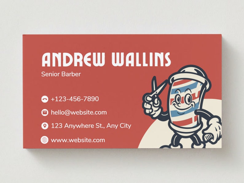 Barbershop Business Card Template Editable Double Sided Digital Barbershop Business Card Template Editable Double Sided Digital