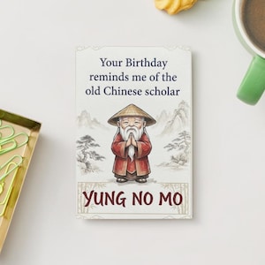 Funny Yung No Mo Birthday Card Printable Digital Download