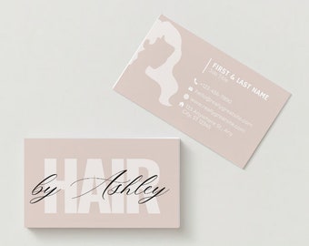 Hair Stylist Business Card Template, Editable, Double Sided, Digital Download, Professional Design, diy Hairdresser, Hair Salon, Hairstylist