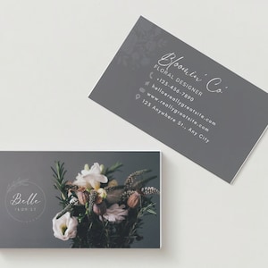 Elegant Florist Business Card Template, Editable Double Sided, Digital Download, Professional Modern Design, Flower Shop Floral Designer diy