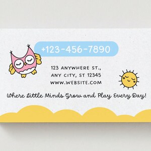 Daycare & Nursery design business card template digital download