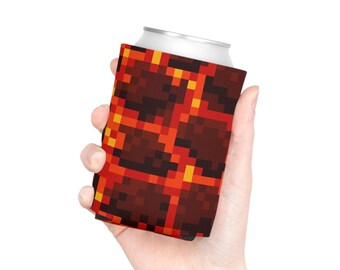 Pixel Lava Block Can Cooler Coolie Hugger Sleeve Koozy Coozie Coozy Cooly