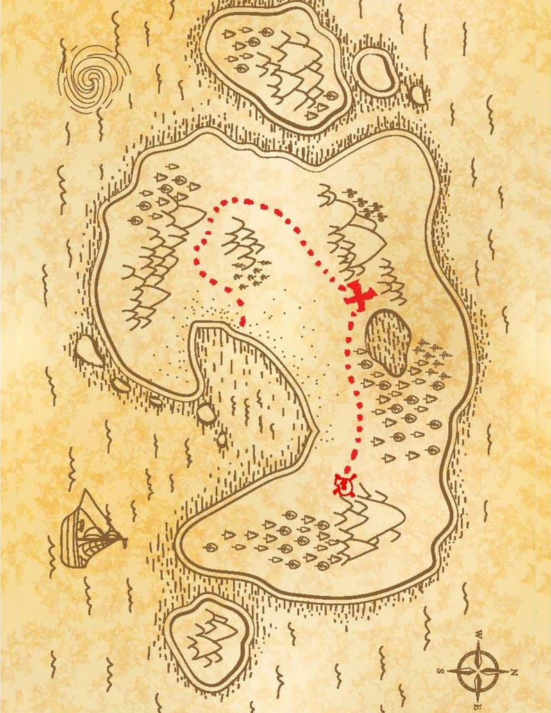 Printable Pirate Map Halloween Costume Prop Digital Download - Etsy