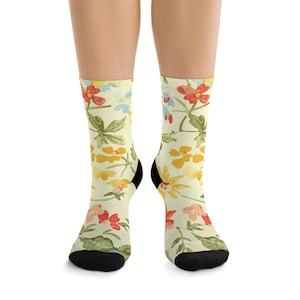 Floral Socks, Vintage Socks, Ladies Socks, Womens Socks, Gifts for her
