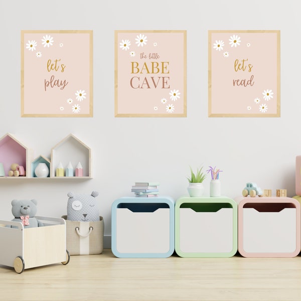 Little Babe Cave Sign | Digital Download | Girls Nursery Wall Decor | Kids Room Wall Art | Playroom Decor | Toddler Room Decor Printable