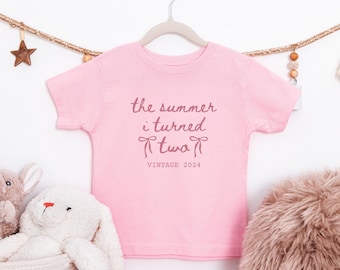 Summer 2nd Birthday Shirt Girl, Pink Bow 2nd Birthday Girl Outfit, Girl 2nd Birthday Party Toddler Tee, 2nd Birthday Gift Idea