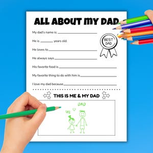 Father’s Day Printable Activity Set for Kids – All About Dad Page + I ...