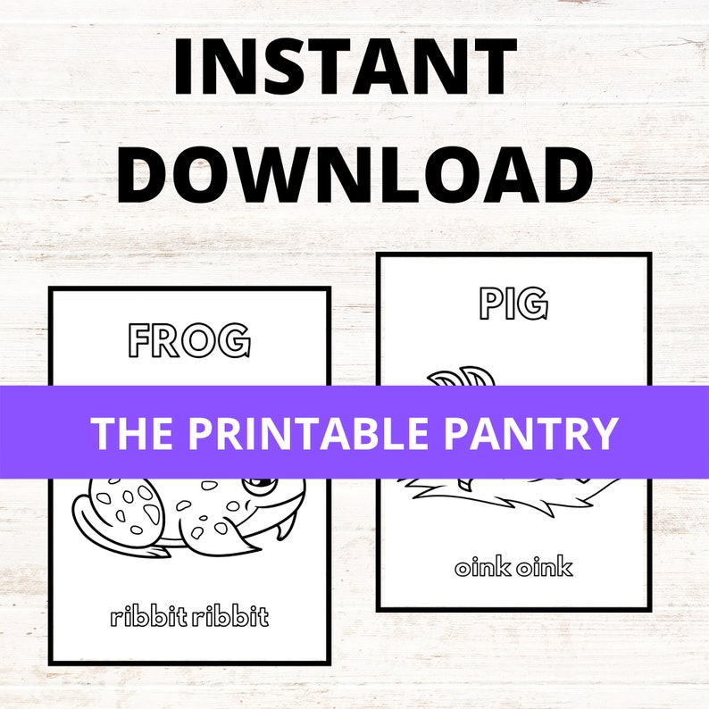 Animal Sounds Printable Coloring Pages for Toddlers and Etsy