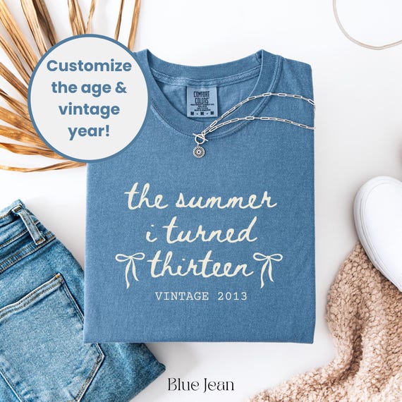 13th Birthday Shirt, Comfort Colors Summer I Turned 13 Bday Party Tee, 13th Birthday Gifts Girl, Birthday Gift Ideas, Teen Girl Birthday