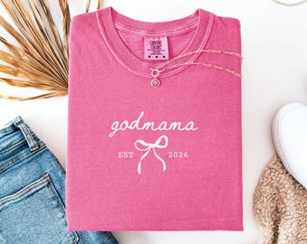Custom Godmother Est Shirt, Personalized Godmother Proposal Gift, Baptism Day Gift for Godmother, Fairy Godmother Shirt, Godmother to Be