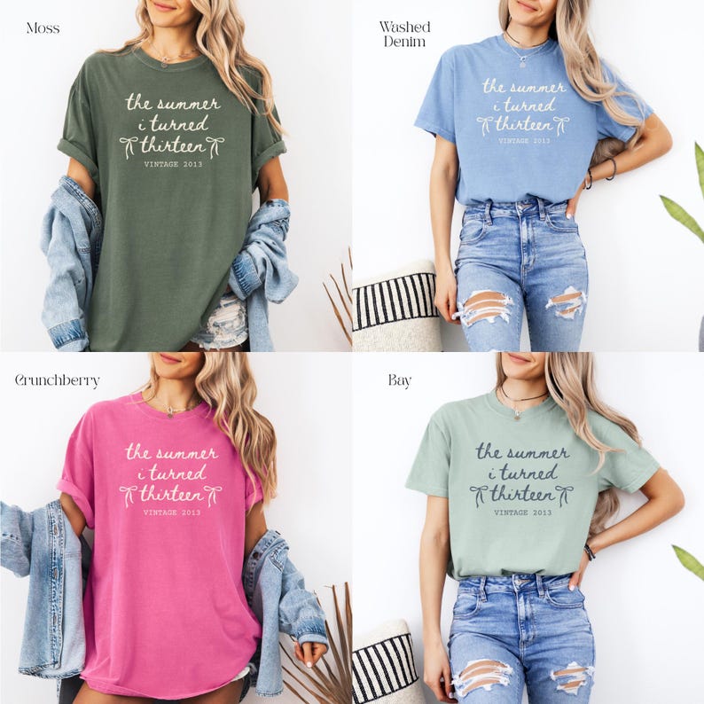 13th Birthday Shirt, Comfort Colors Summer I Turned 13 Bday Party Tee, 13th Birthday Gifts Girl, Birthday Gift Ideas, Teen Girl Birthday immagine 10