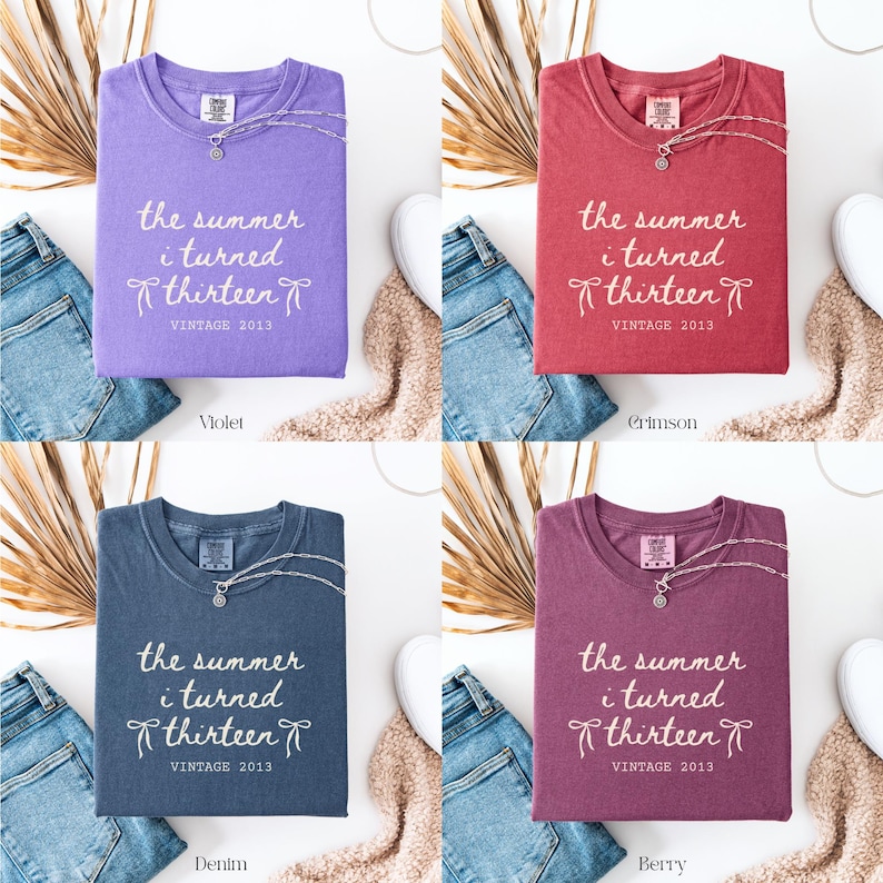 13th Birthday Shirt, Comfort Colors Summer I Turned 13 Bday Party Tee, 13th Birthday Gifts Girl, Birthday Gift Ideas, Teen Girl Birthday immagine 12