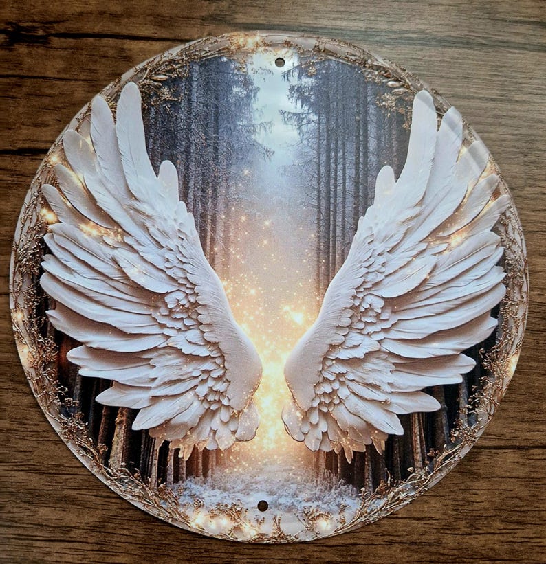 8x8 Vintage Angel Wings Metal Sign. - Etsy