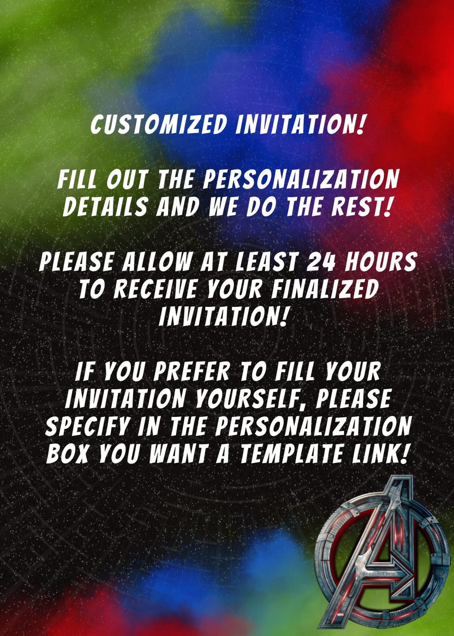 Avengers Birthday Invitation, Superhero Birthday Invitation, Boys