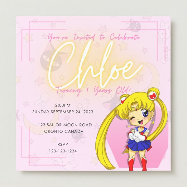 Sailor Moon Invitation Template Etsy Sailor Moon Invitation Template Etsy