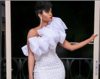 Robe africaine en dentelle blanche robe blanche en dentelle iro