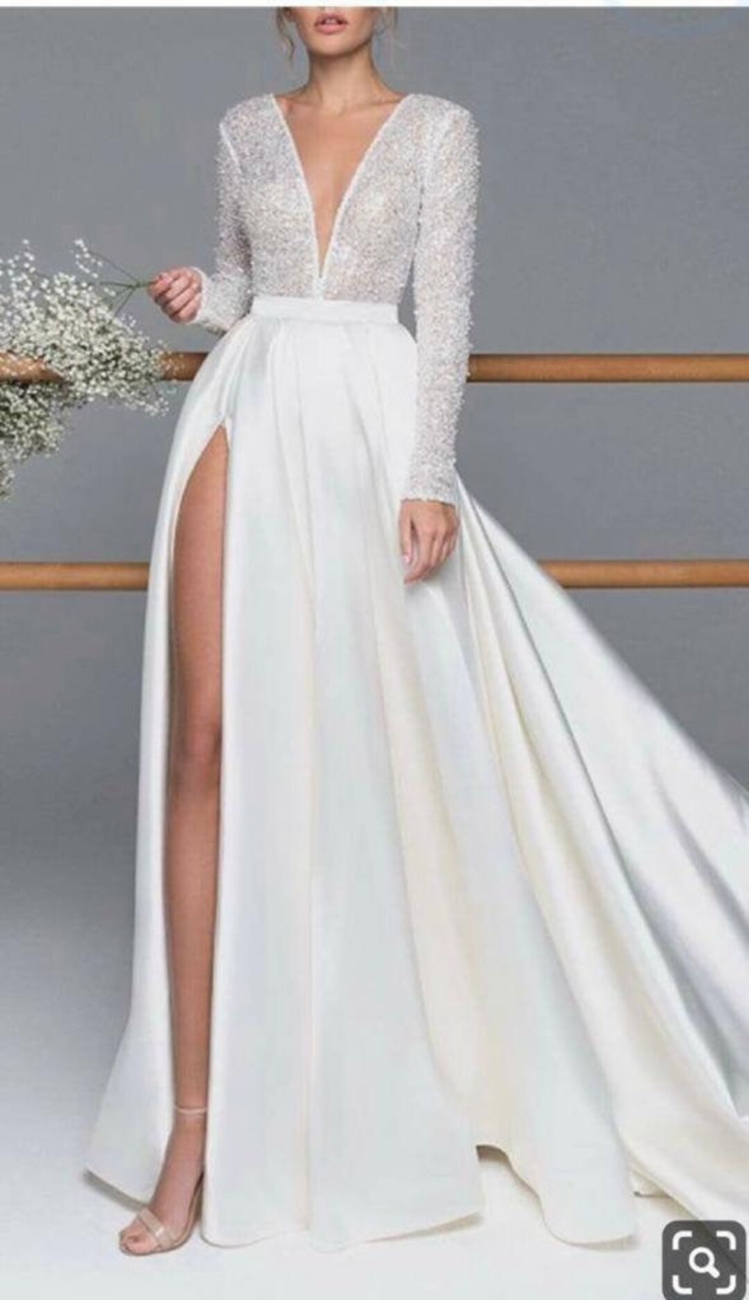 White Wedding Reception Dress, White Prom Dress, Bridal Party Dress