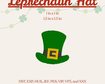 Leprechaun Hat Embroidery Design – Digital Download