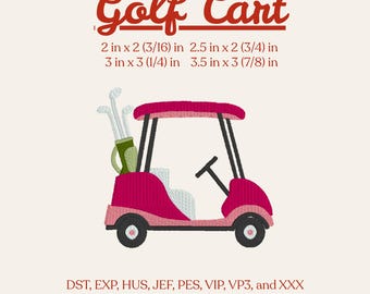 Golf Cart Embroidery Design – Digital Download