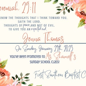Floral Sunday School Promotion Certificate