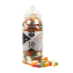 Happy Birthday 18th Sweet Gift Jar Jelly Mix Sweets Medium or Large