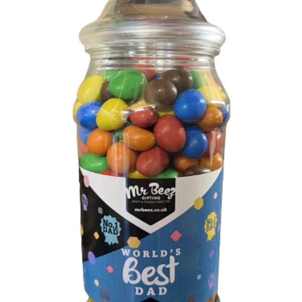 M&Ms Peanut Dad World's Best Gift 750gm Novelty Jar Sweet Tub