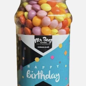 Skittles Sweets Dessert Buon Compleanno 900gm Barattolo di dolci novità