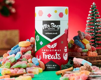 Kerstsnoepjes koolzuurhoudende snoepjes Premium 500 g tubes, veganistisch en vegetarisch