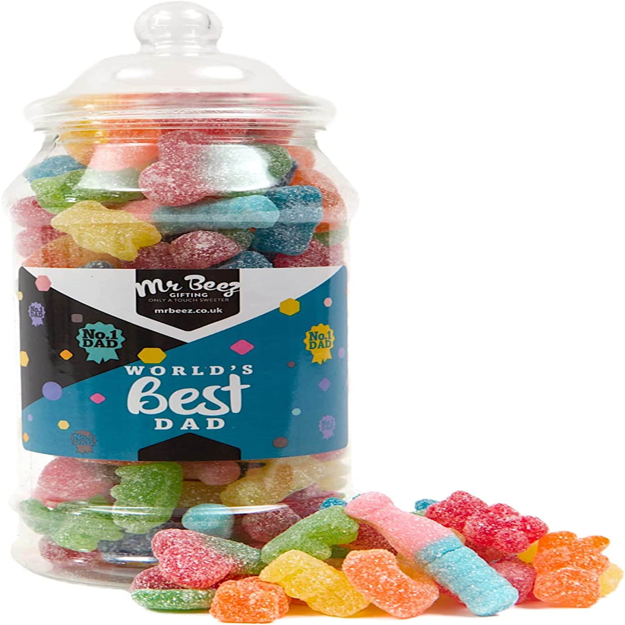 Fizzy Mix Dad World's Best Gift 625gm Novelty Jar Sweet Tub Fathers Day