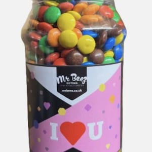 M&Ms Cioccolato al Latte I Love You Novelty Barattolo Medio 850gm