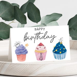 Cartão de feliz aniversário, cartão digital de feliz aniversário, cartão de aniversário divertido, cartão de aniversário em aquarela, cartão de aniversário para impressão