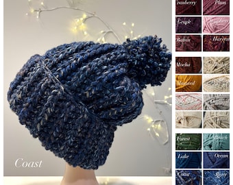 Oversized Hand-Knit Hat