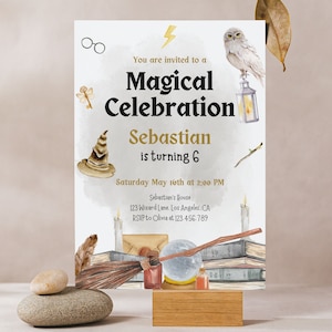 Wizard verjaardagsuitnodiging, Wizard School magische verjaardagsfeestje, Wizard uitnodiging, verjaardagsfeestje van tovenarij, Wizard Party Decor