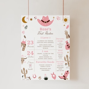 Mein erstes Rodeo Geburtstags-Meilensteinschild, Cowgirl-Geburtstags-Meilensteinschild, mein erstes Rodeo-Geburtstagsdekor, Baby-Meilensteintafel, CI