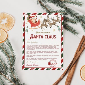 Carta personalizada a Papá Noel para niños, nota editable de Papá Noel para Nochebuena, decoración festiva, carta a Papá Noel para Nochebuena