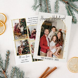 Modello di biglietto fotografico personalizzato per le vacanze in famiglia 5x7, biglietto di Natale, design di buone feste, biglietto di buone feste, biglietto di famiglia personalizzato