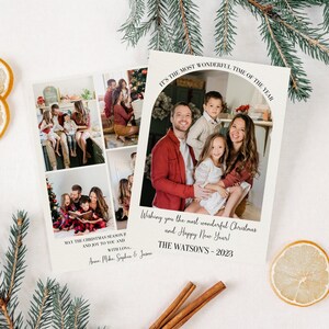 Modello di biglietto fotografico personalizzato per le vacanze in famiglia 5x7, biglietto di Natale, design di buone feste, biglietto di buone feste, biglietto di famiglia personalizzato