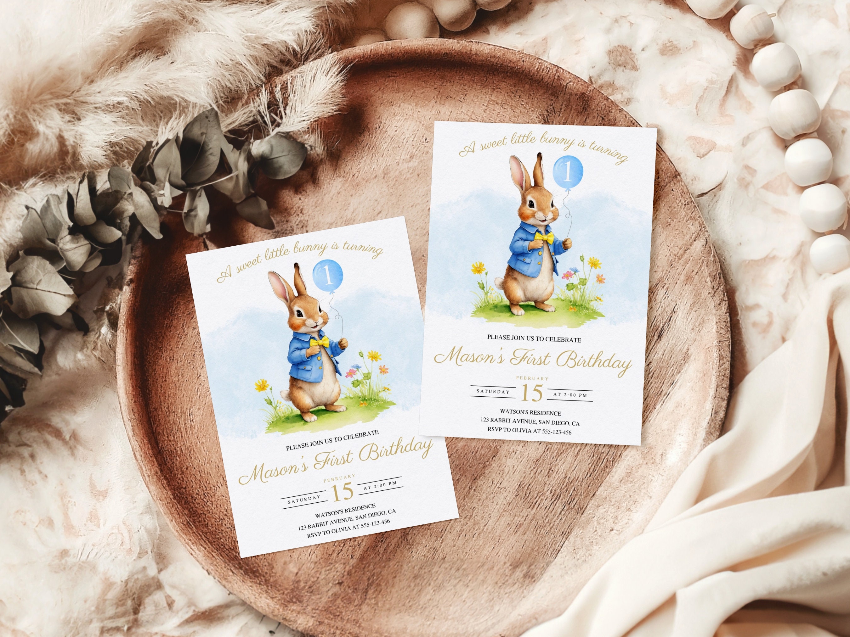 Simon The Rabbit Invitation Peter Rabbit Birthday Invitation, Peter Rabbit Party, Flopsy Bunny ...