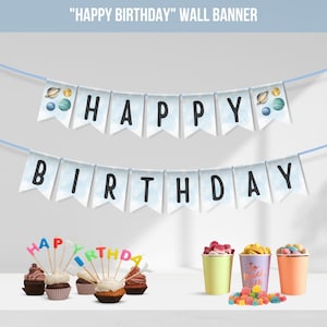 Primer viaje alrededor del estandarte del feliz cumpleaños del sol, empavesado de cumpleaños de la fiesta del espacio exterior, estandarte de la pared del primer cumpleaños del espacio, estandarte del cumpleaños del espacio