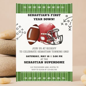 American Football Birthday Invitation, Sports Birthday Invitation, Football Theme Birthday Party, Football Invitation, Sports Invitation