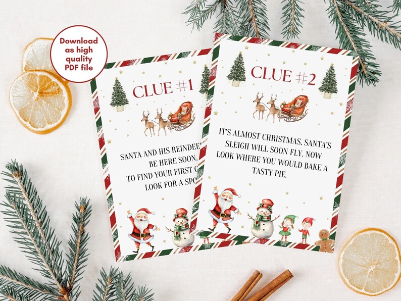 Printable Christmas Scavenger Hunt Game, Christmas Treasure Hunt ...