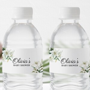 Baby In Bloom Baby Shower Water Bottle Labels, Greenery Baby Shower Water Bottle Sticker, Wildflower Baby Shower Bottle Printable Labels